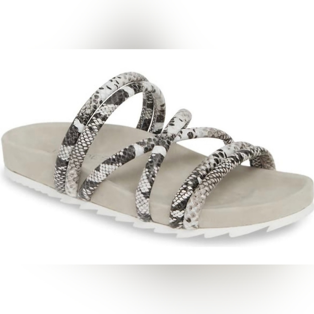 J/SLIDES TESS EMBOSSED STRAPPY SLIDE SANDAL sz8